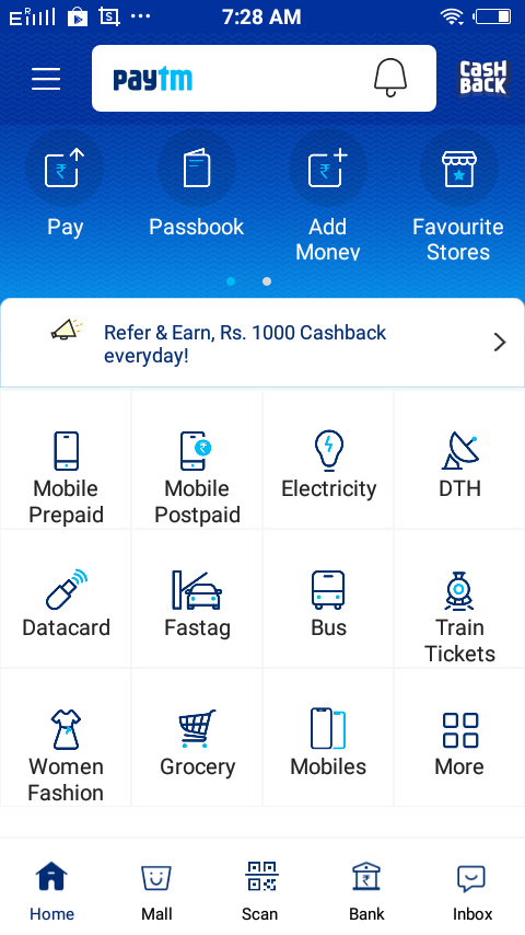 paytm dasboard