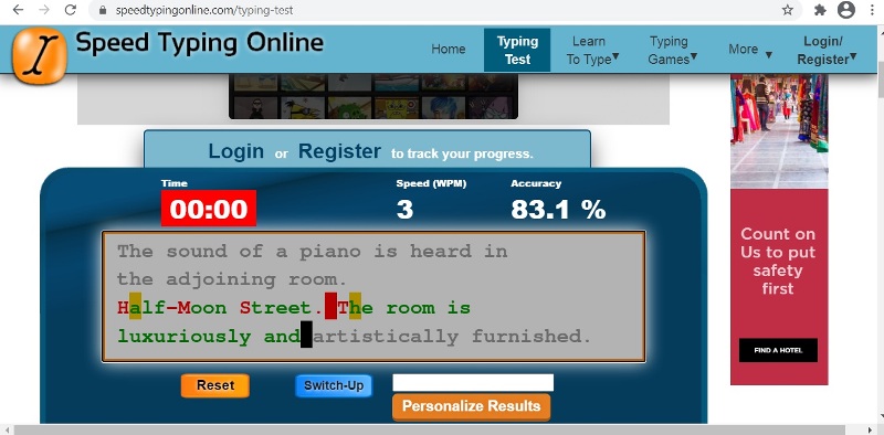 Speed typing online