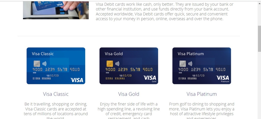 Visa Debit cards